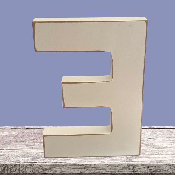 Alphabet Wall Decor, Craft, Large Wooden Letters O N E Distressed White 6" - Picture 10 of 13